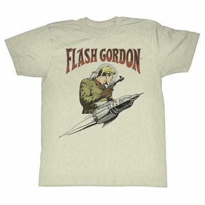 Flash Gordon Flash Rocket Natural T-Shirt Mens Womens Tees Top