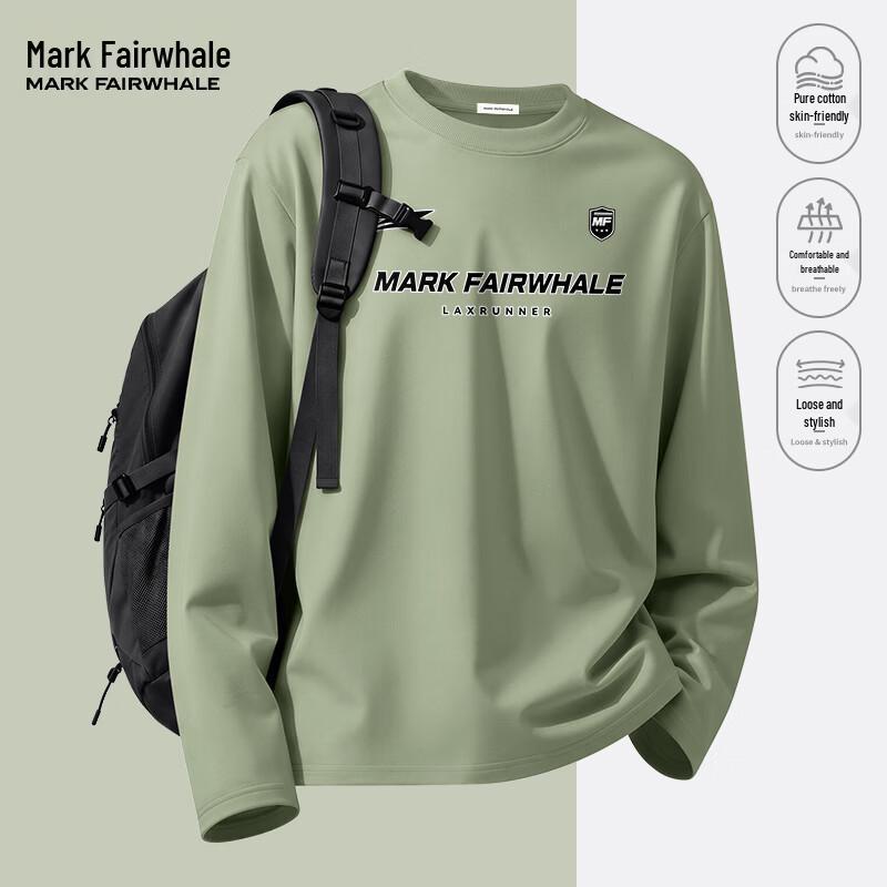 MARK FAIRWHALE Men's Heavyweight Cotton Long-Sleeve Crewneck Tee