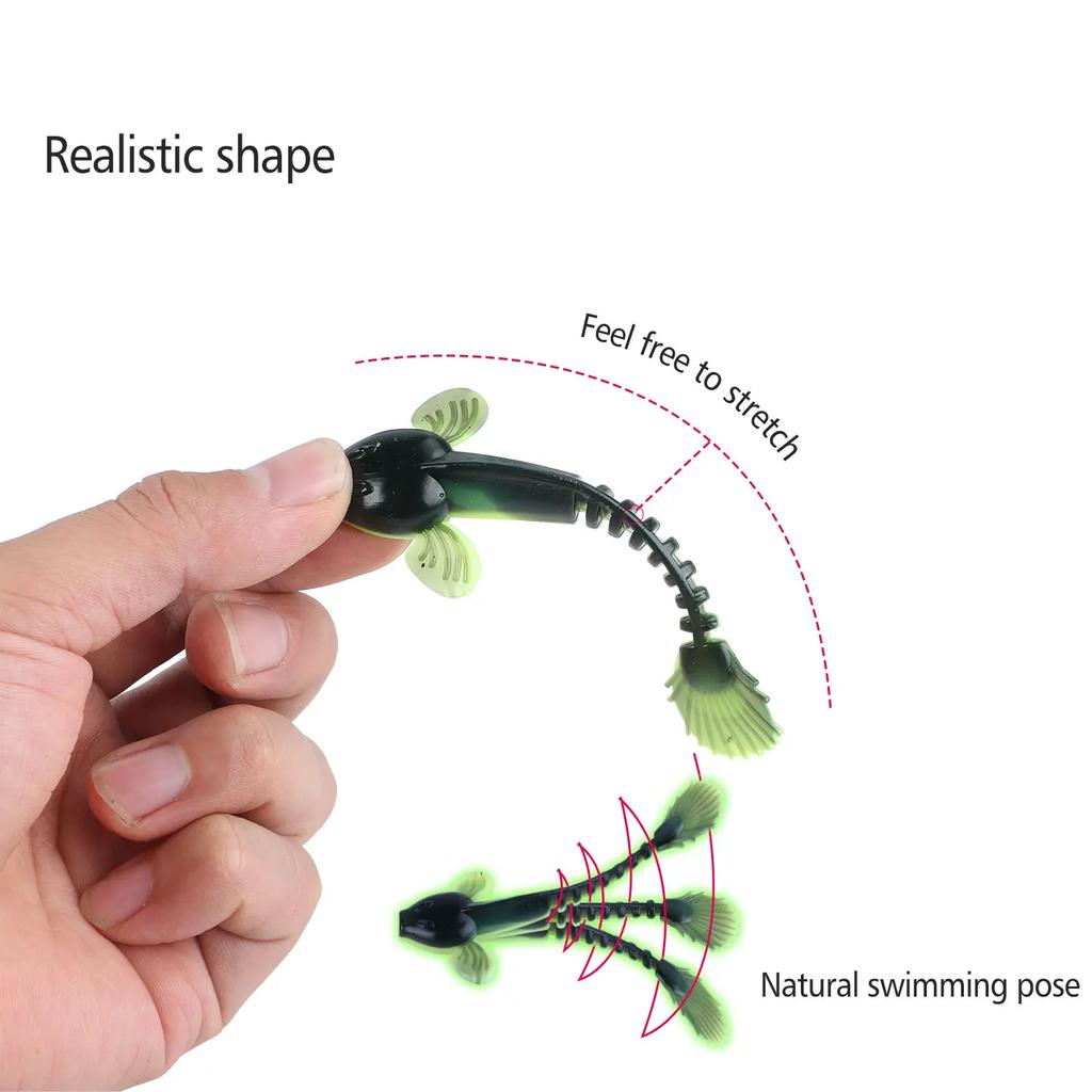 Soft Lure 4.5g 3.5in 90mm 12PCS/Lot Fishing Swimbait Lure Set Tail Worm Saltwater/Freshwater Fishing Baits