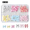 6 Grids Mix Colors Resin Bow Cute 3D Nail Charms Decorations Accessories Bowknot For Nails Art Diy Manicure Tips