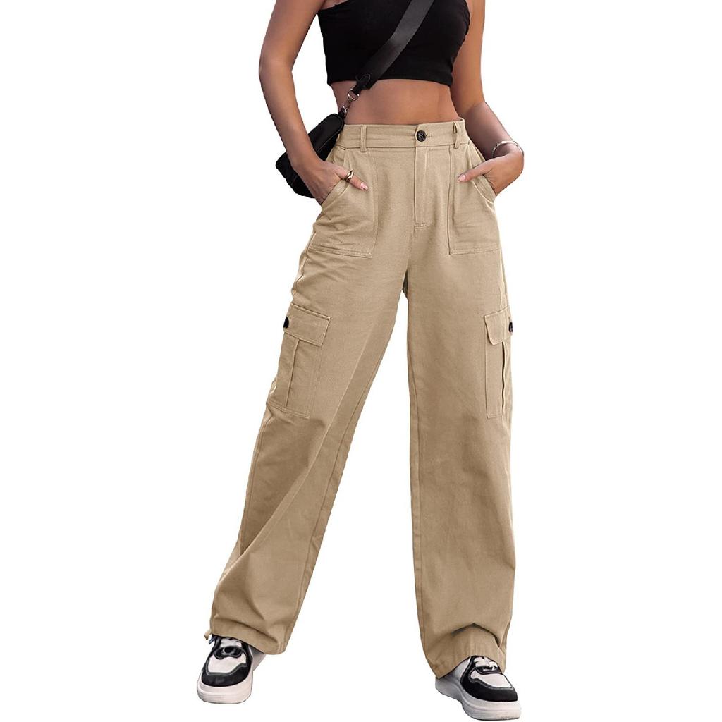 Ladies' Daily New Seasonal Commuting Business Leisure Pants With Pockets Made Of Pure Cotton And Comfortable Fit