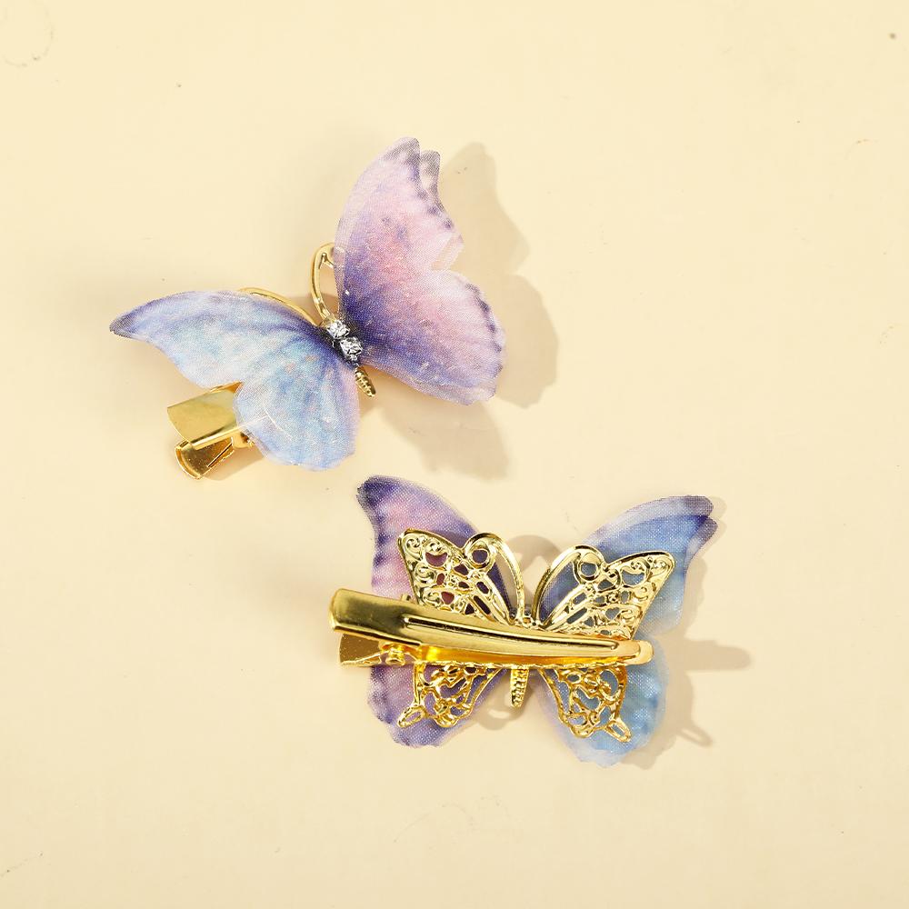 Molans 6Pcs/Set Butterfly Hairpin Hair Clips Rainbow Hairpin Duckbill Clip Hairgrip for Women Hair Accessories Headpieces