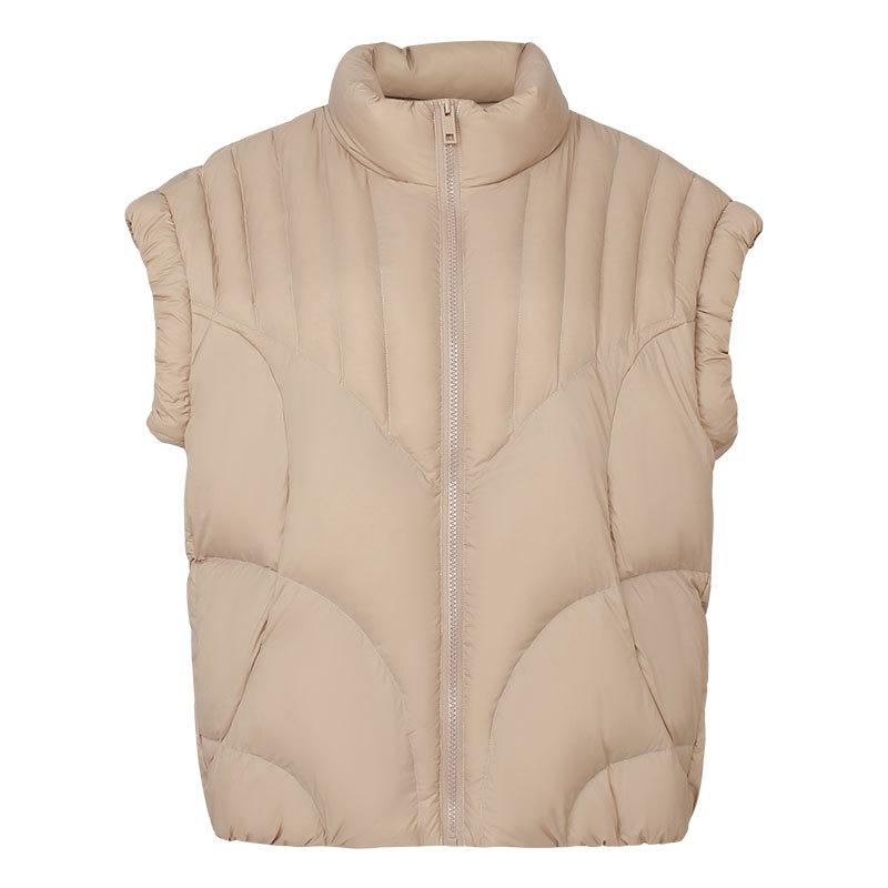 2024 autumn and winter new down jacket women's stand-up collar light and thin 90 white duck down fashionable and thin short vest