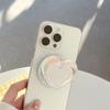 3D Heart-Shaped Phone Holder & Makeup Mirror: Magnetic, Retractable, Stable Adhesive for Desk Use