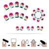 24Pcs Glossy Coconut Tree False Nail Short Square Press On Artificial Nail Tropical Beach Design For Salon Or Home