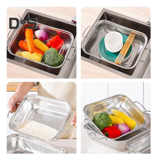 Drain Basket Pasta Strainer with Handle Large Capacity Rust-Resistant Dishwasher Safe Rice Noodle Filter Kitchen Colander