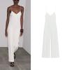 Autumn New Women Clothes Wide Leg Design V-neck Sleeveless Double-sided Cloth Comfortable Long Jumpsuit 4174765
