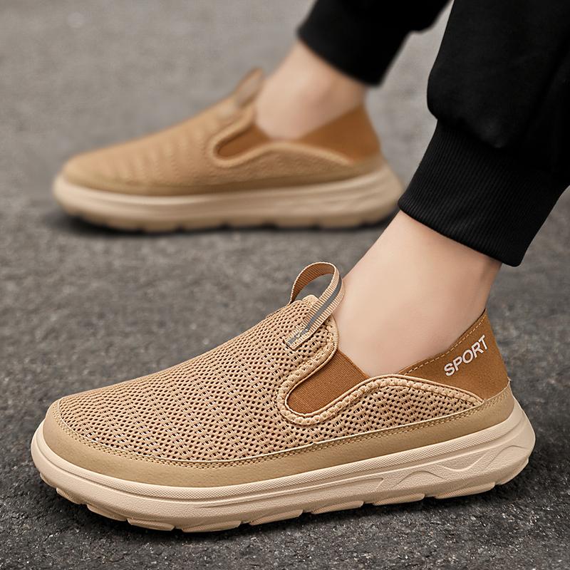 Fashion Summer Hot Selling Mesh Shoes Soft Soled Comfortable Men's Walking Shoes Park Commuting Men's Loafers Lightweight Casual