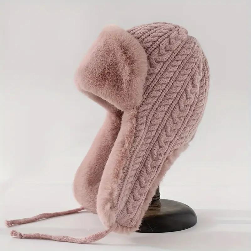 Plush Thick Warm Earmuffs With Rope Design To Keep Out The Cold