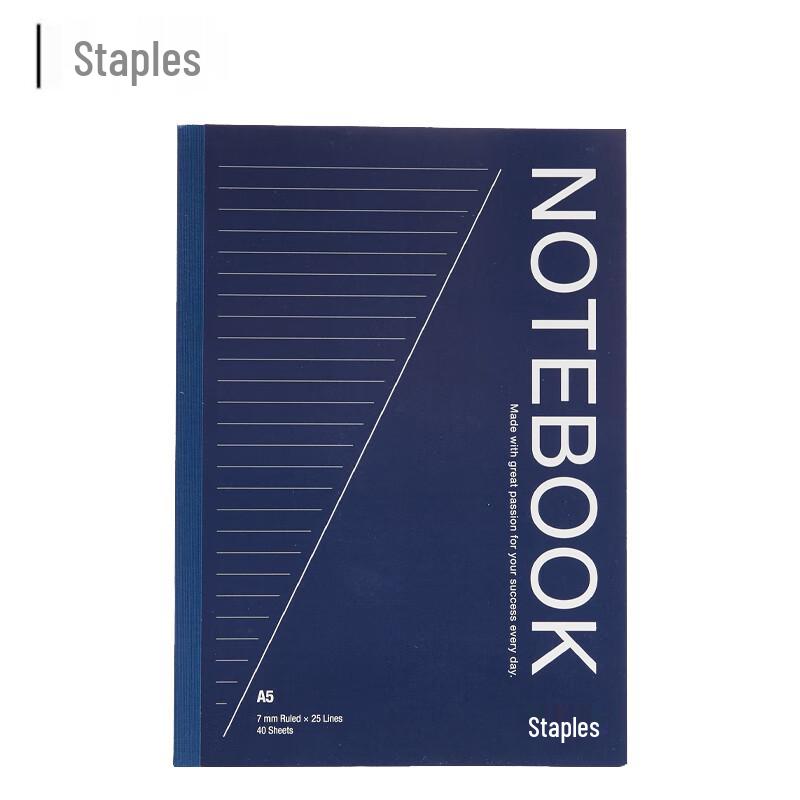Staples A5 Perfect Bound Notebook, 40 Pages