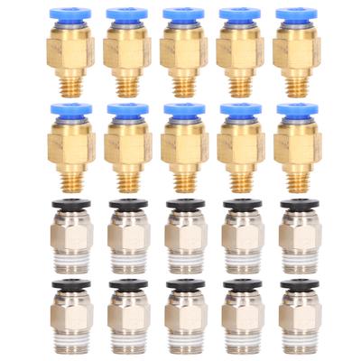 20Pcs 3D Printer Pneumatic Fitting PC4?M6 PC4?10 Accessory Set Kit for Creality Ender 3