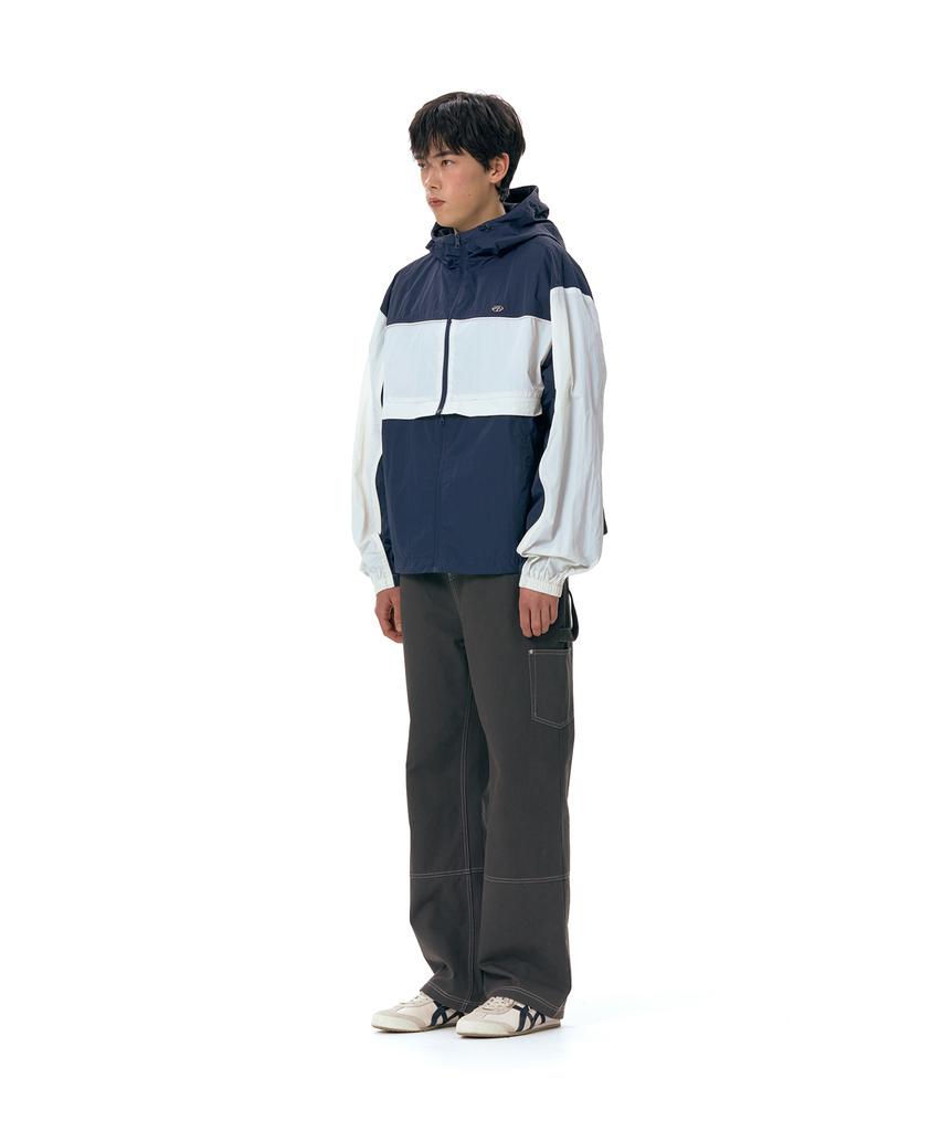 Ames-Worldwide Color Block Wind Breaker Navy (Am2Esub931A)