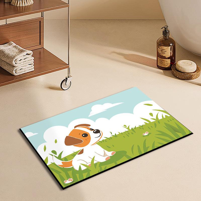

Мультяшный впитывающий коврик для ванной, нескользящий и быстросохнущий коврик для пола у двери ванной, износостойкий и простой в уходе 40X60cm 15.7X23.6in