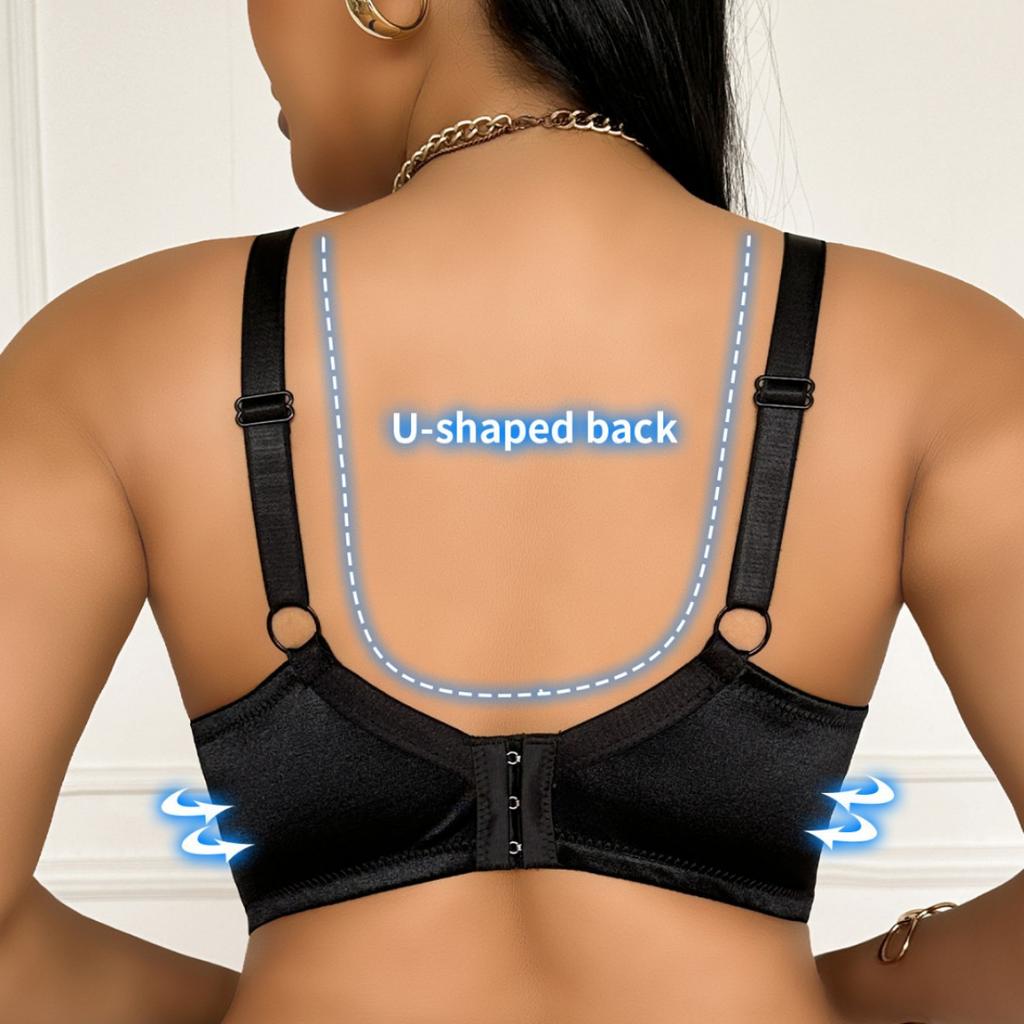 U-shaped Back Ultra-thin Lace Large Size Underwear Sexy Breathable Push-up Anti-sagging Steel Ring Bra