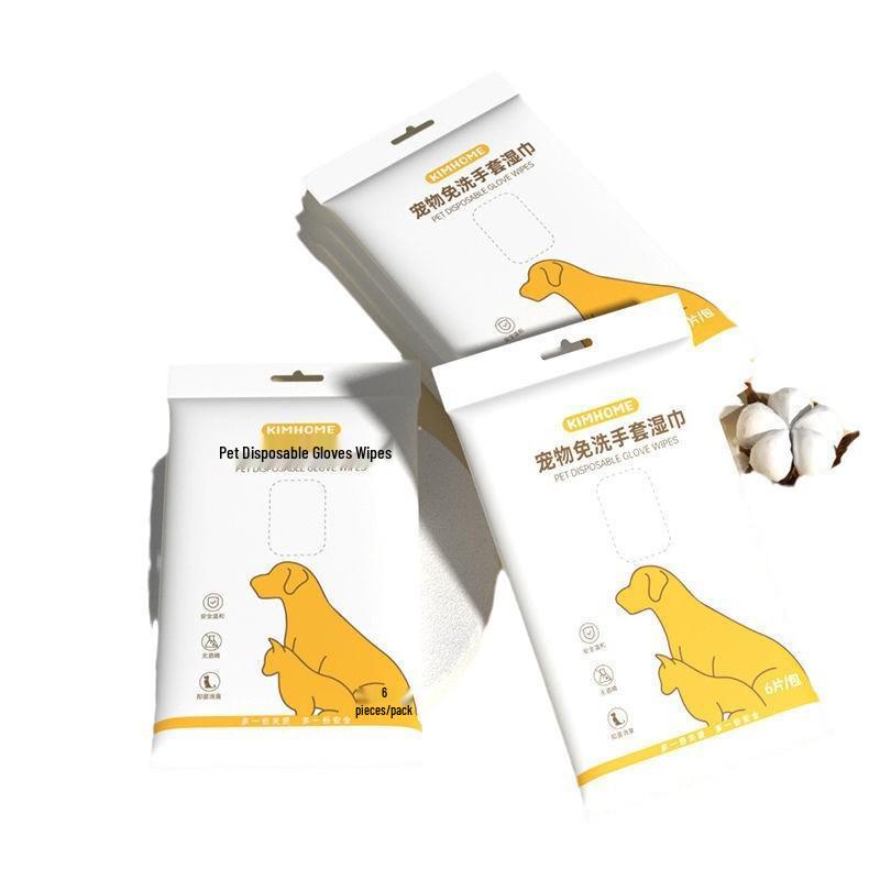 Disposable Pet Bathing and Deodorizing No-Rinse Gloves