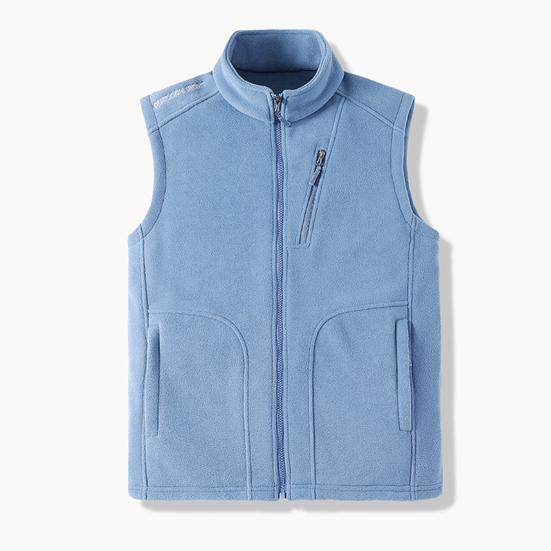 Men Polar Fleece Waistcoat Regular Fit Sleeveless Stand-Up Collar Vest Coat with Zipper Pockets Thermal Insulation Vest Jacket