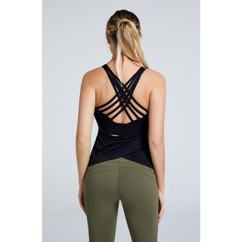 

Укороченный спортивный топ-бюстгальтер с лифчиком L чёрный