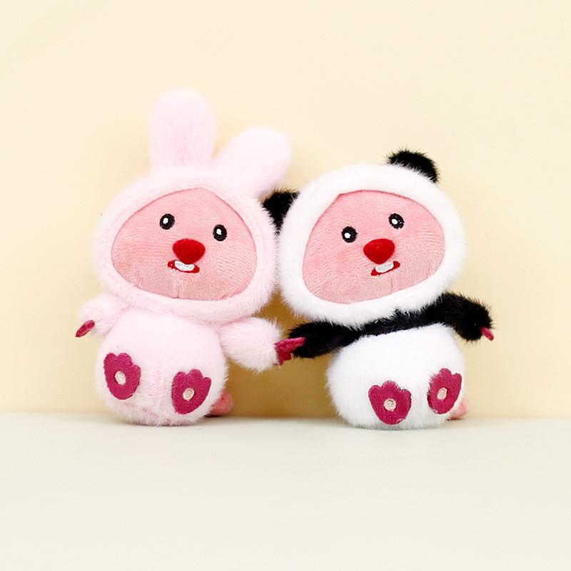 Soft Plush Keychain Animal Doll For Girls Bags Cute Rabbit Frog Bear Adornments