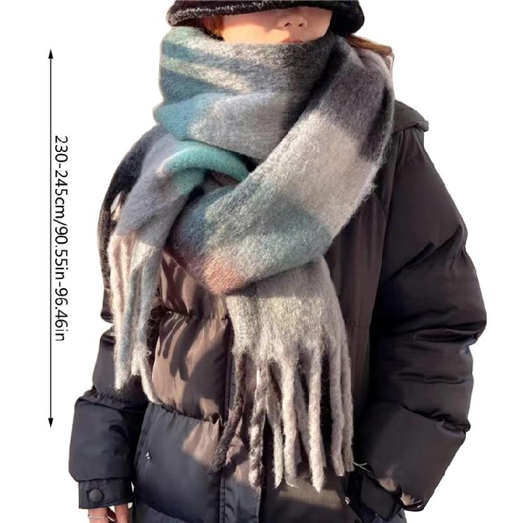 Christmas Plaids Blanket Winter Fall Warm Scarf Large Wrap Shawl Tassels