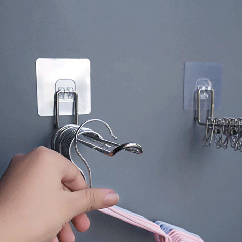 Versatile Wall-Mounted Hanger Storage Space-Saving Foldable Clothes Hanger Rack Windproof Anti-Slip Organizer