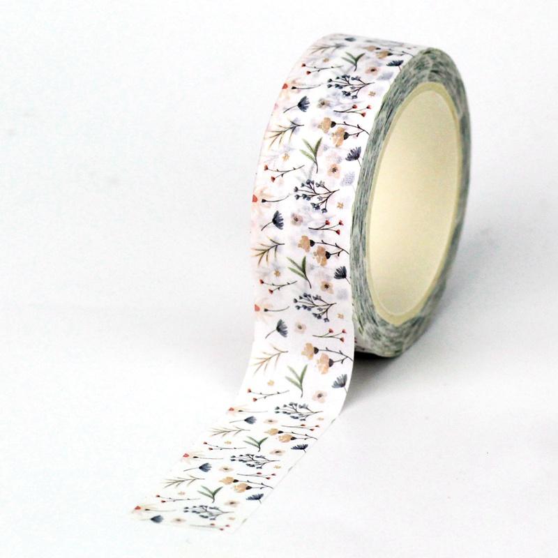 NEW 1PC. 10M Decorative Plant Flowers Leaves Washi Tape Set Scrapbooking Journaling Adhesive Masking Tape Cute Papeleria
