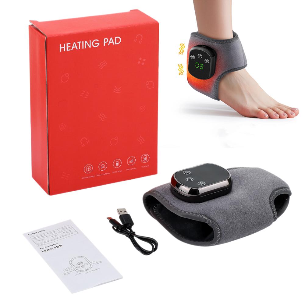 Electric Foot Massager Heating Ankle Massage Belt Electric Hot Compress Vibration Massager Foot Ankle Guard Band