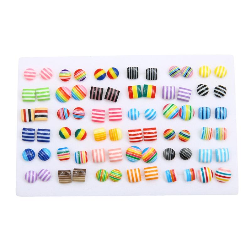 

36 пар/комплект. Модні геометричні сережки-гвоздики зі стразами змішаних стилів для жінок, дівчаток, ювелірні аксесуари style 17