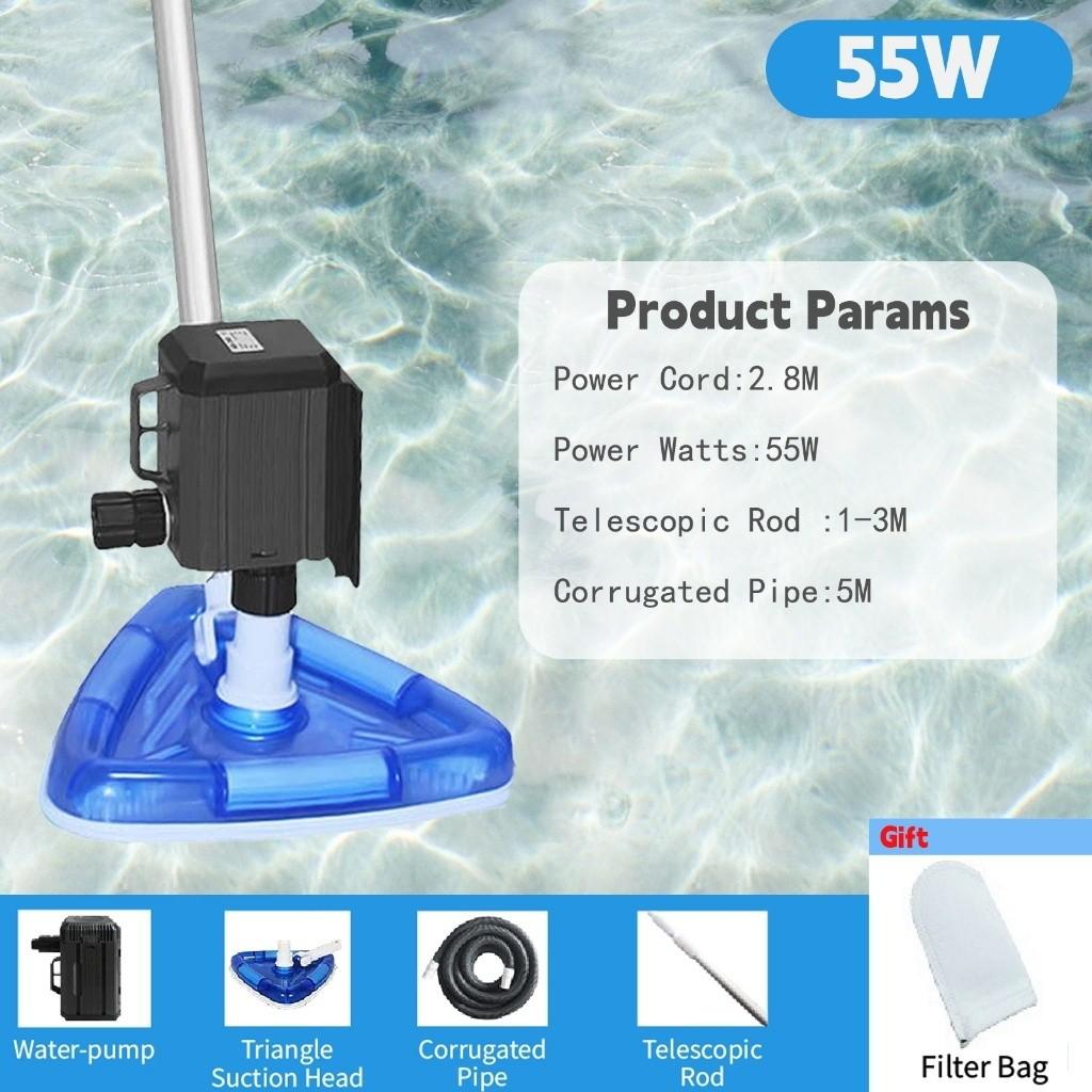 

Вакуумный всасывающий насос для бассейна Пылесос для бассейна Водный пылесос Машина для всасывания для очистки бассейна Инструмент для очистки бассейна 55W-2.8M Power Cord