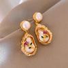 Monet Garden Purple Baroque Pearl Earrings - Vintage Style, Luxury Women's Studs