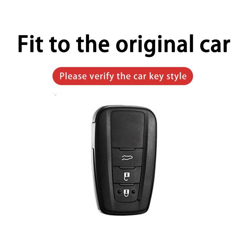 Zinc Alloy Leather Car Key Case for Toyota CHR Camry Corolla RAV4 Highlander C-HR Prius Land Cruiser Prado Keychain Accessories