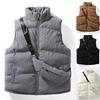 Vest Men's Autumn and Winter Youth Stand Collar Trendy Corduroy Vest Thickened Warm Men's Handsome Vest Jacket