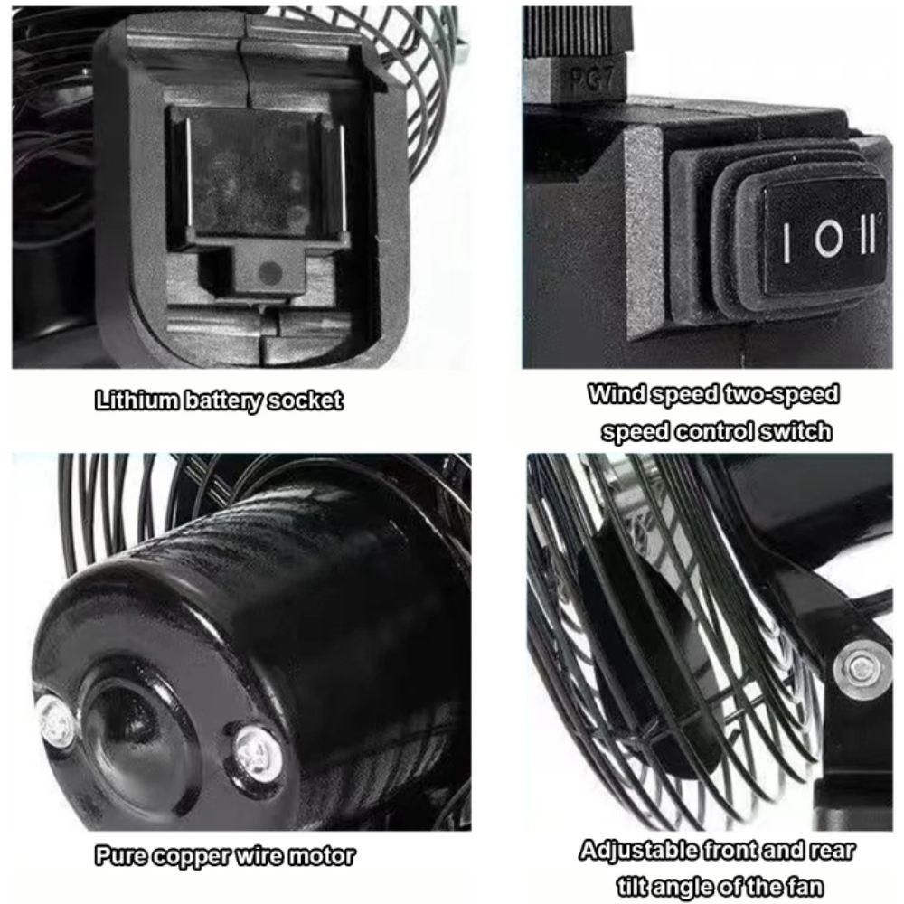 Desktop Wireless Design Portable Fan Rechargeable Metal Construction High Power Fan Rechargeable Fan Office Use