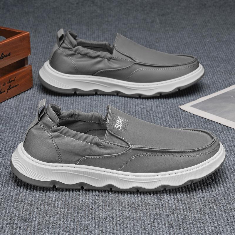 Ice silk canvas men's shoes summer new popular lazy one pedal sports and leisure board shoes old Beijing cloth shoes