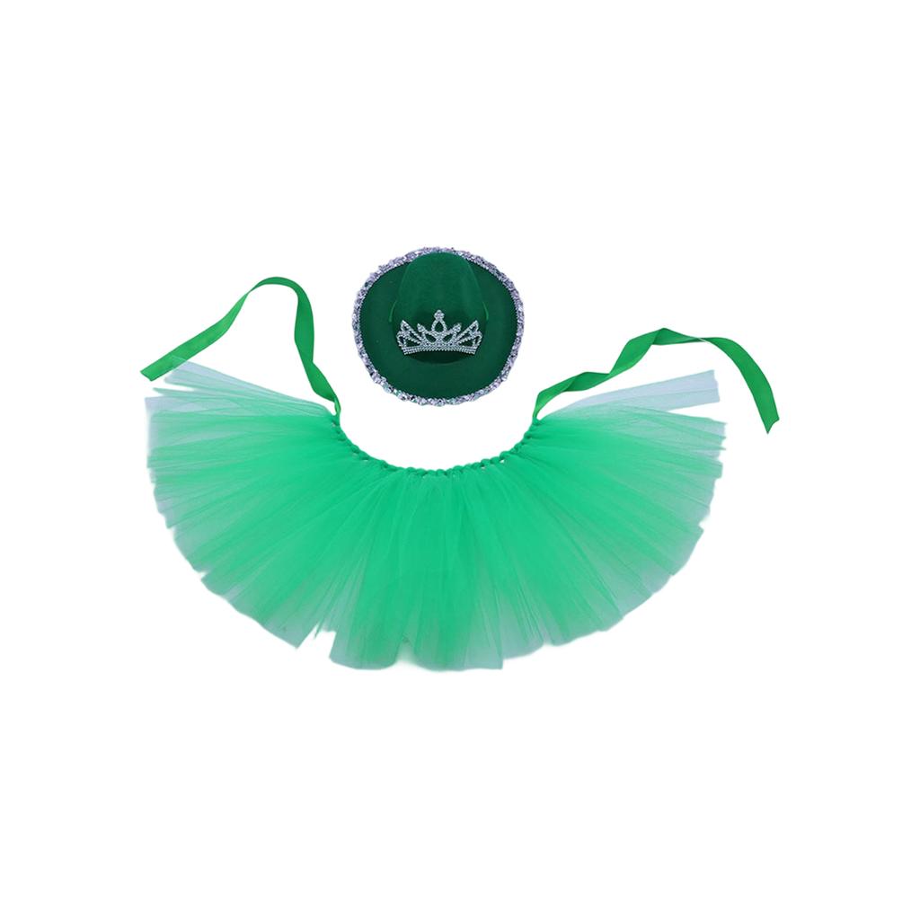 St. Patrick's Day Pet Hat & Set: Festive Green Cowboy Hat With /Crown Decor For Dogs & Cats