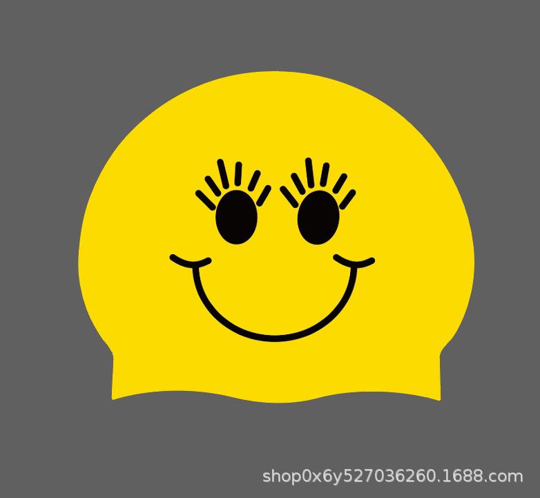 Women's Long Hair Silicone Swim Cap with Racing Pattern for Large Sizes