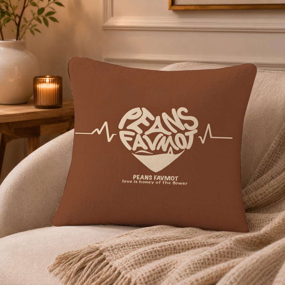 Creative love letters Cushion Cover Anti-dustmite Pillowcase Invisible zipper silky short plush Sofa cushion cover