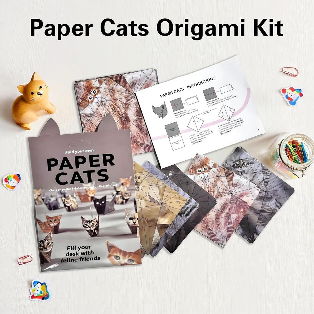 50 ks DIY Origami Papír Kočky Psi Sada Složte si Vlastní Zvířátko Řemeslo Zábava Ručně Vyráběné Umění Řemeslo Skládací Papír Roztomilý 3D Stolní Dekorace Hračka