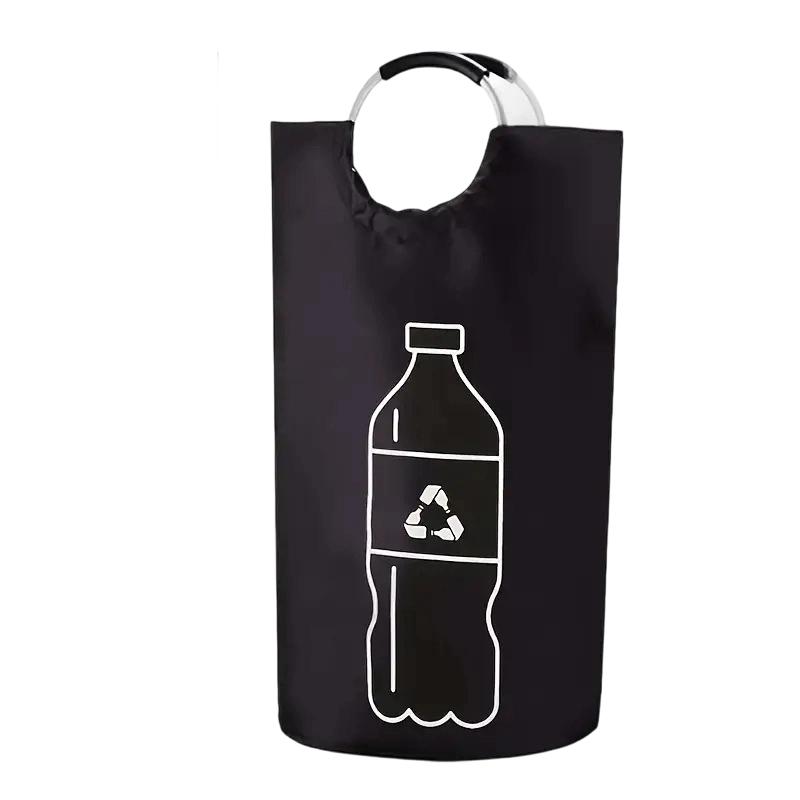 Foldable Recycling Bag Large Laundry Hamper Collapsible Trash Bin Oxford Cloth Storage Basket Handles Kitchen Home Organizer