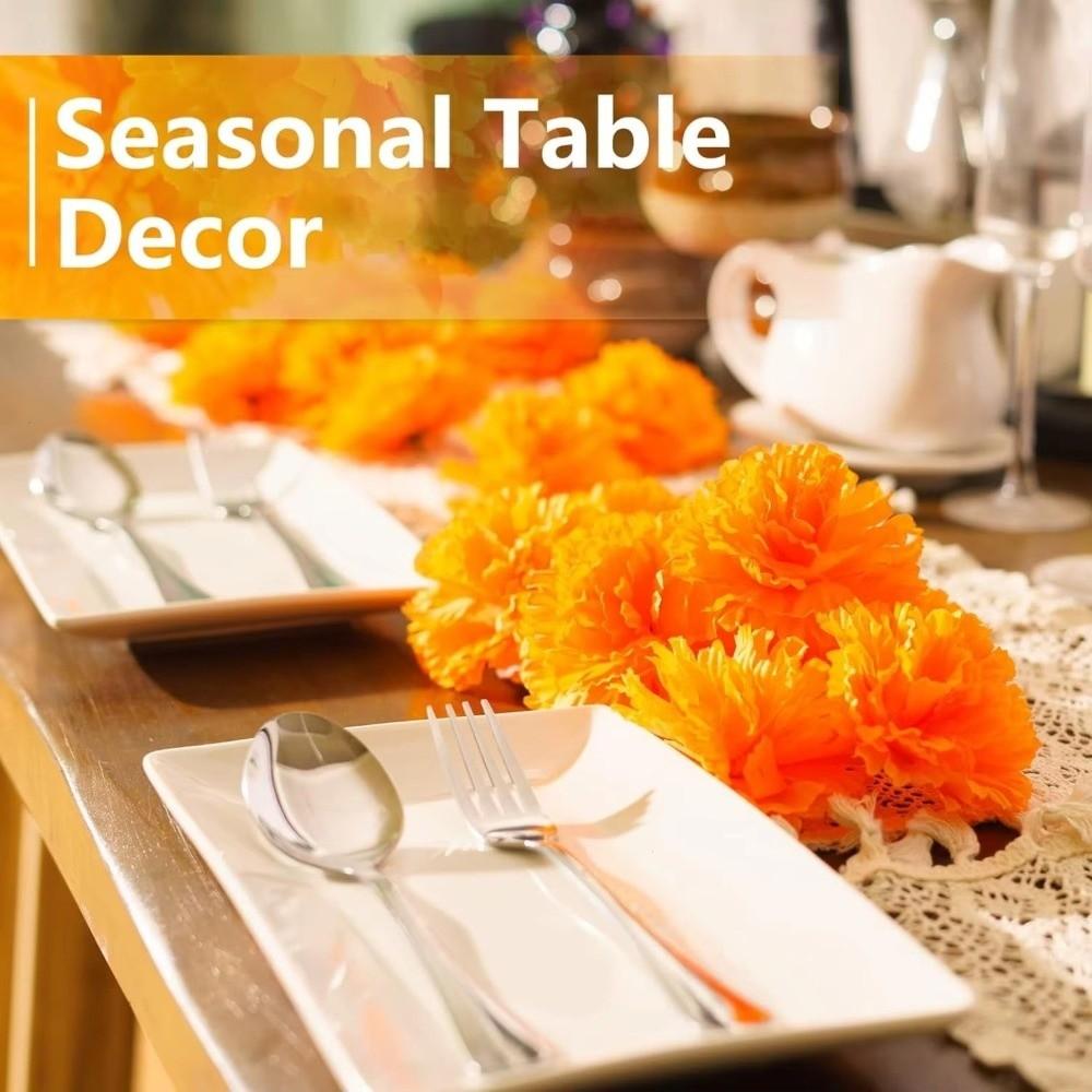 Portable Marigold Artificial Flowers Home DIY Craft Party Decor Simulation Wedding Decoration Multifunctional