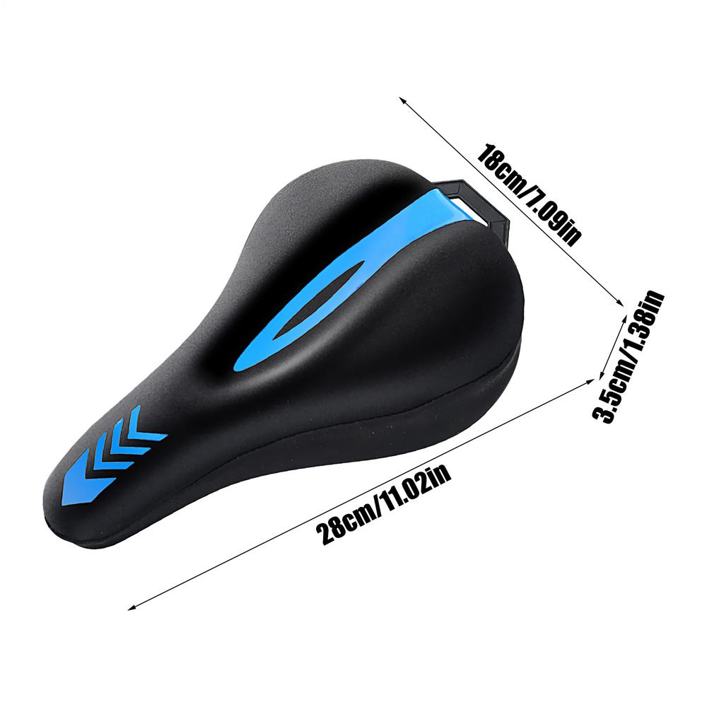 Bike Seat Cushion Cover with Rain Shield Padded Bike Seat Cover Soft Silicone Replacement Pad Shock-Absorbing for Cycling Men