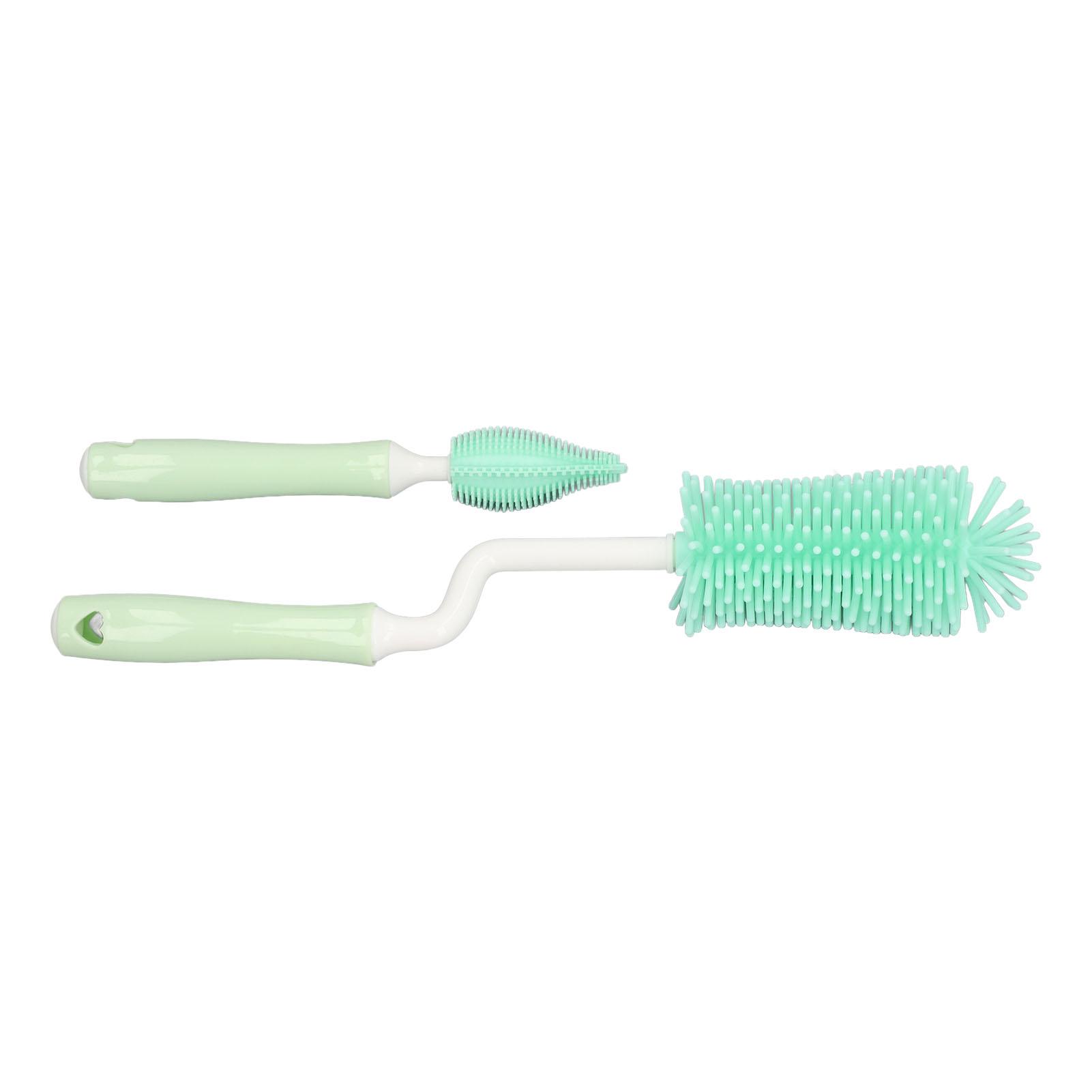 

Набор из 2 силиконовых ершиков для бутылочек с длинной ручкой, вращающихся на 360 градусов, многоцелевая силиконовая детская бутылочка