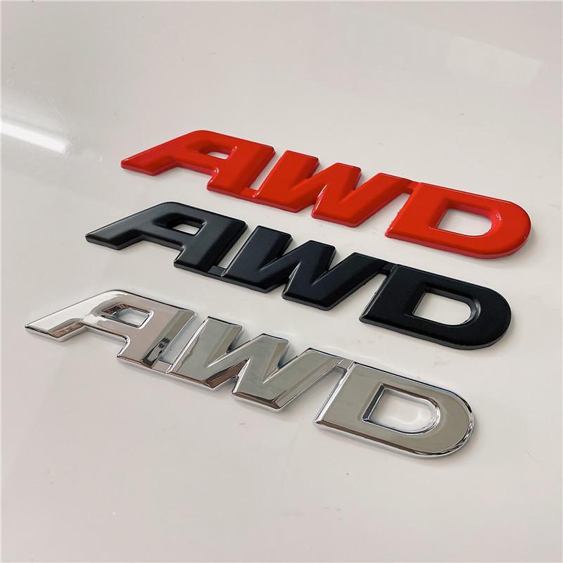 5X 3D Metal Car AWD Logo For Civic CRV RAV4 Emblem Sticker Fender Trunk Badge Accessories