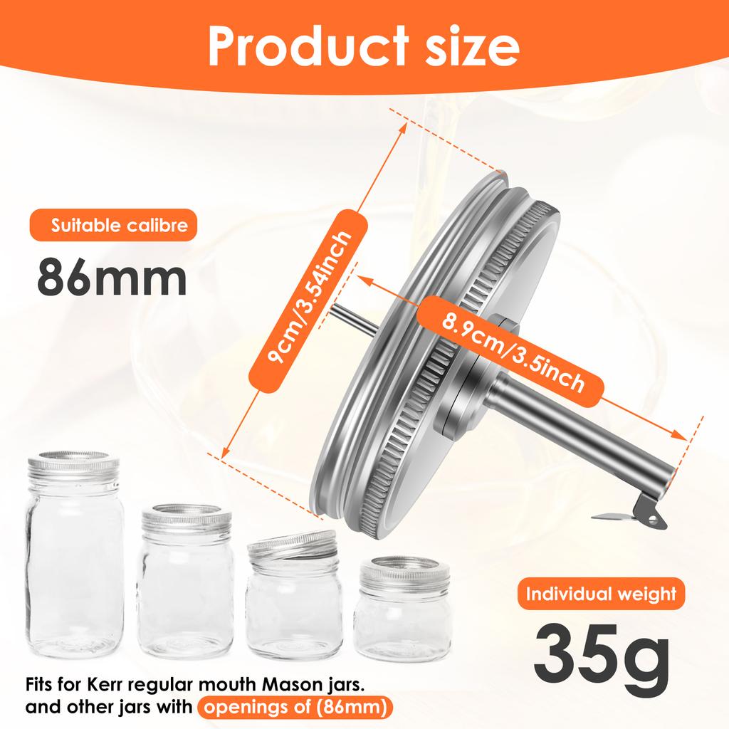 4Pcs Reusable Stainless Steel Mason Jar Lids for Wide Mouth Jar Leak-proof Seal Bottle Cover Spout Lid Good Seal Kitchen Tool