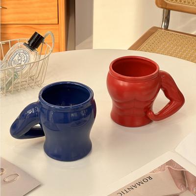 Kreative Mode Tasse, Keramiktasse, rote und blaue Tasse Keramik, Wasserbecher Geschenktasse