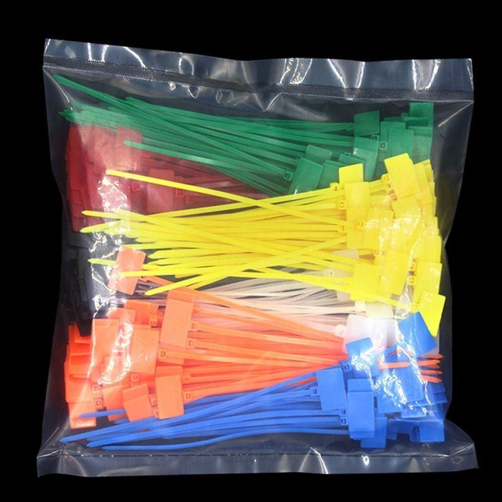 100Pcs Durable Colorful Cable Ties Self-locking Mesh Wire Labels Zip Ties Nylon Ties for Home Office