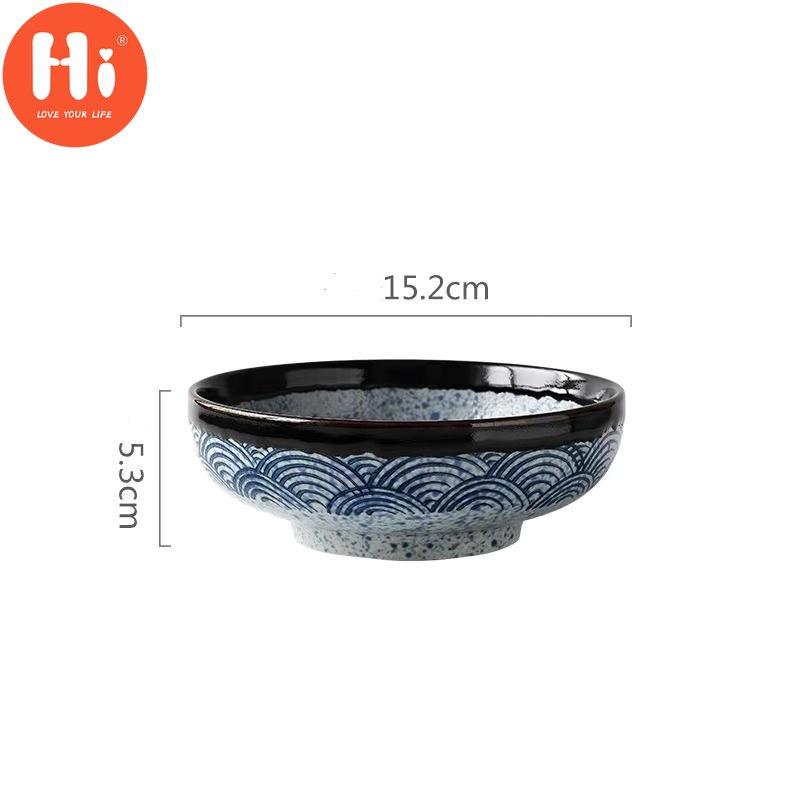 Hi Japanese Style Ceramic Rice Bowl Ramen Bowl Salad Noodle Soup Bowl Restaurant Steak Plate Kitchen Tableware Home Decoration