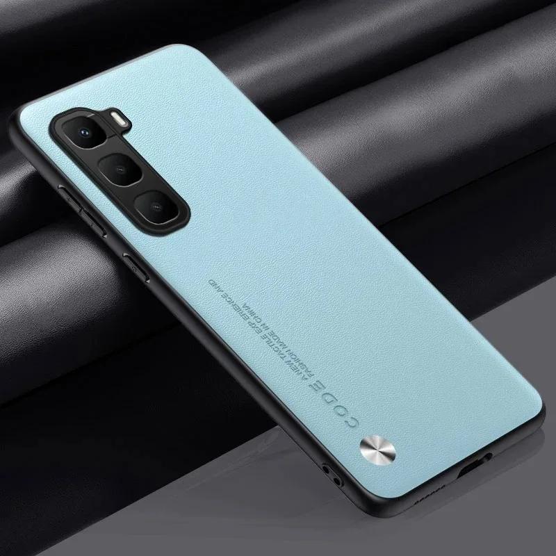 

EUCAGR PU Leather Case For Infinix Hot 60 Pro Plus Hot 60Pro Back Cover Protection Phone Case For Infinix Hot 60i Hot60 i Coque Infinix Hot60ProPlus небесно-голубой