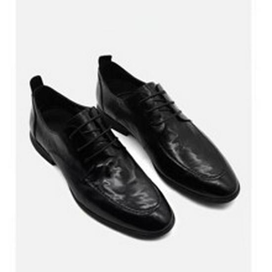 

Мужские туфли из натуральной коровьей кожи в итальянском стиле - Острый носок, На шнуровке, Слипоны, Повседневные и деловые 43 чёрный