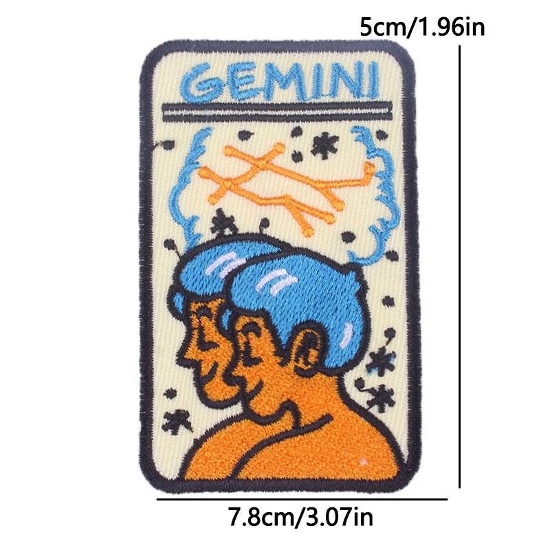 12 Zodiac Signs Embroidery Patch Iron On Patches Complete Set Horoscope Constellation Design for Jacket Backpack Daily Decor