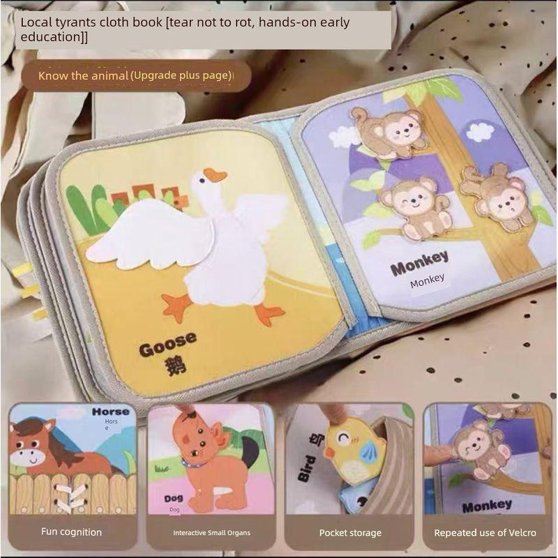 

Детская тканевая книга, устойчивая к разрывам, Книга из фетра с фермерскими животными, Книга для развития, Книга для малышей, Книга для тихих игр, Книга-раскладушка для раннего развития [7 pages and 14 sides] Animal Quiet Book